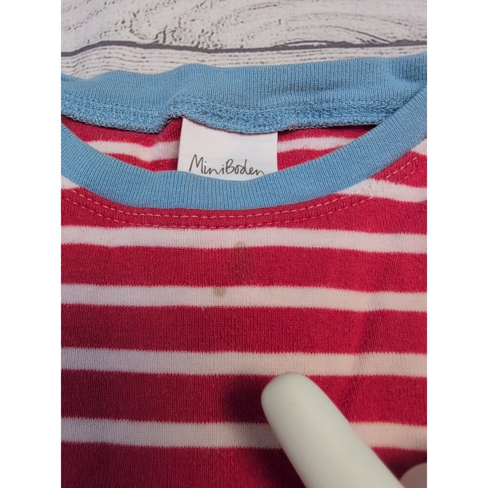 3 Mini Boden Red Stripe Pajamas - Picture 3 of 8